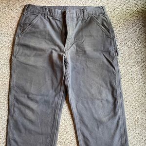 Carhartt flannel lined carpenter pants.